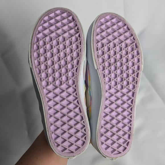 VANS Unicorn Shoes For Little Girl Size 1 Purple And White - Picture 6 of 8